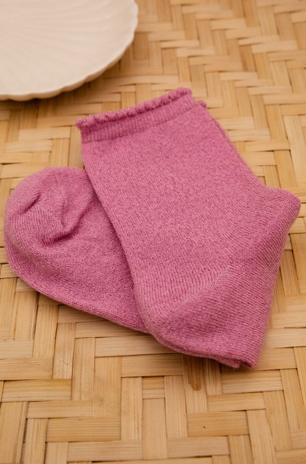 Chaussettes à paillettes rose