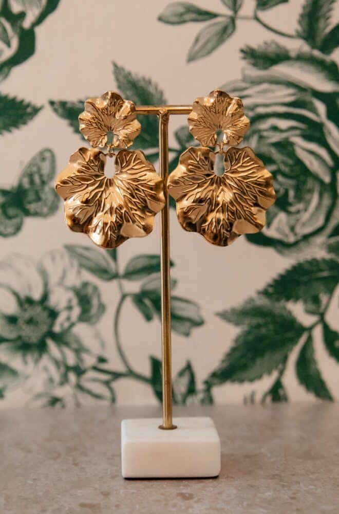 Bijoux dorées feuilles - bijoux Mile Mila - bijouw dorées acier inoxydable - bijoux pas cher - site Mile Mila - Bijoux femme Mile Mila - Bijoux inspi Sezane - bijoux inspiration Sezane