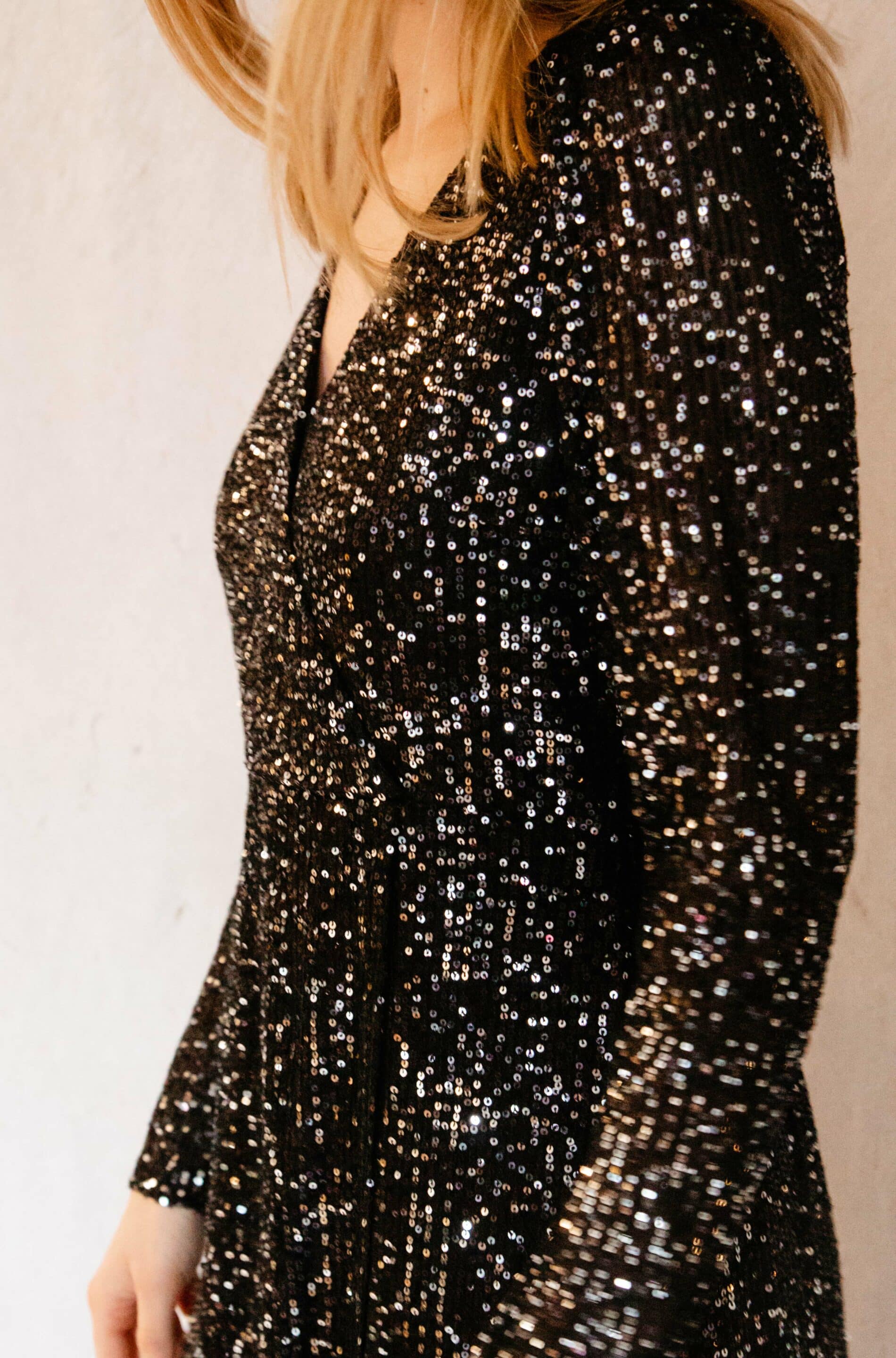 Chaks C4319XS, ROBE Disco à sequins ARGENT, taille XS