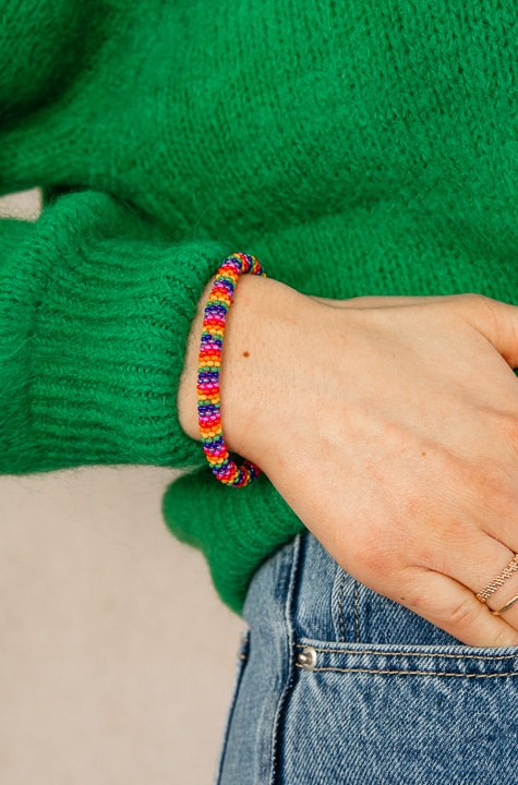 Bracelet Népalais multicolor - bracelet femme multicolor - baracelet perles femme - bracelet fait main femme