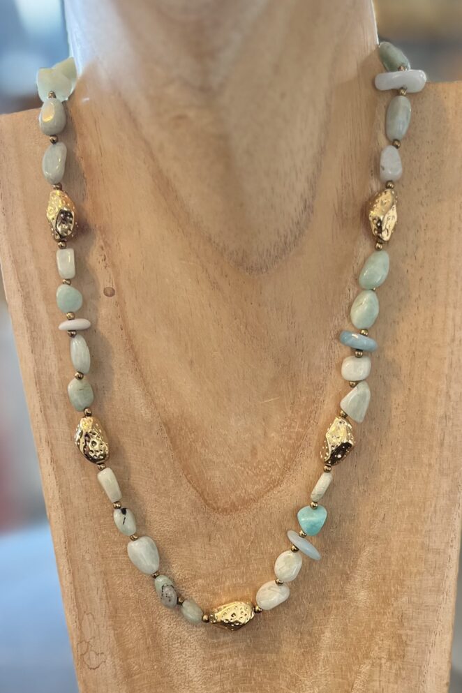 Collier Agathe Vert et Doré