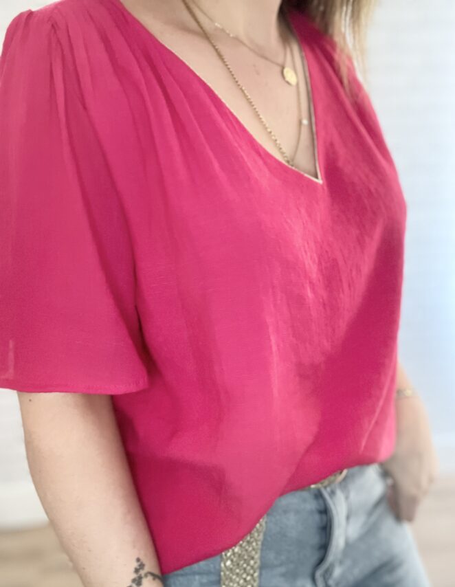 Blouse Victorine Fushia – Image 4
