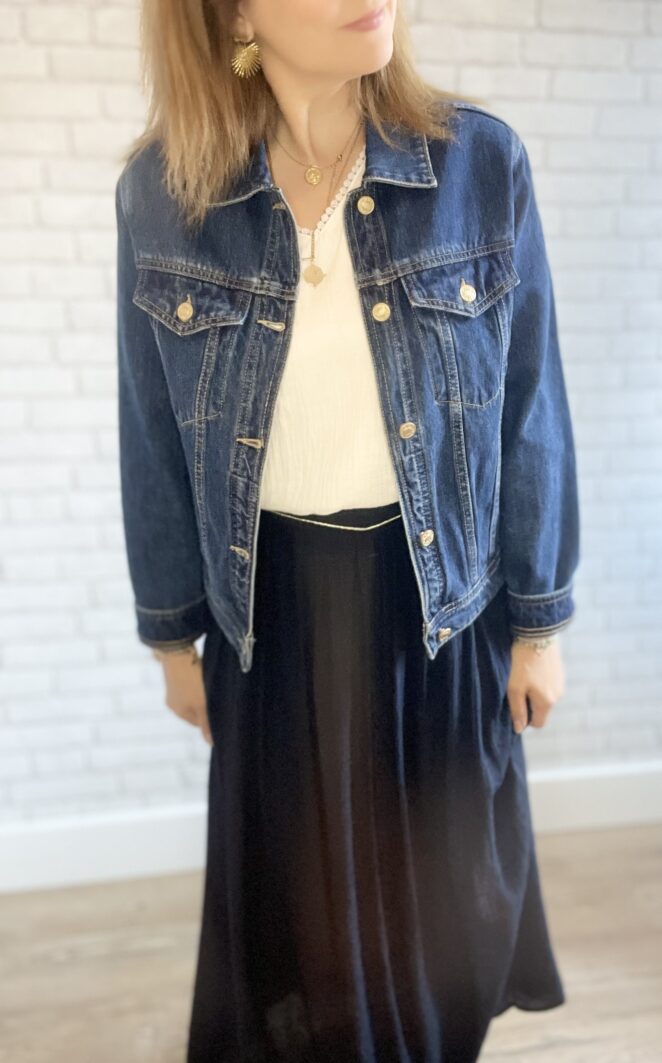 Veste Diana Bleu Denim Foncé – Image 3