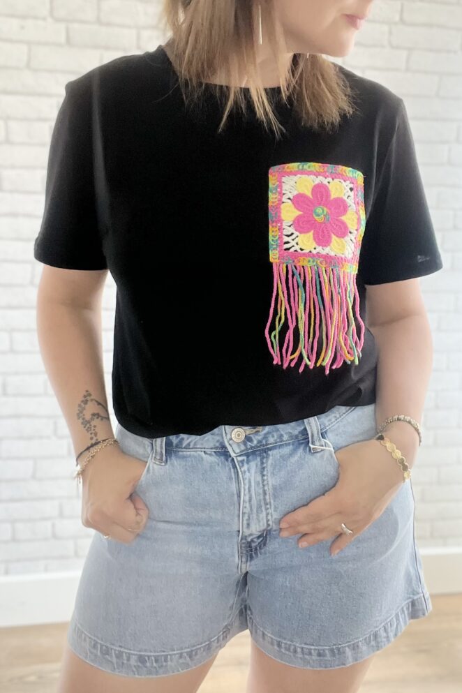 Tee shirt polka Noir