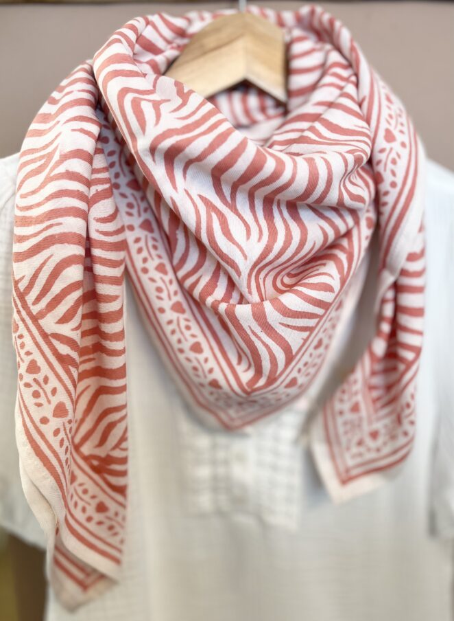 Foulard Zèbre Rose