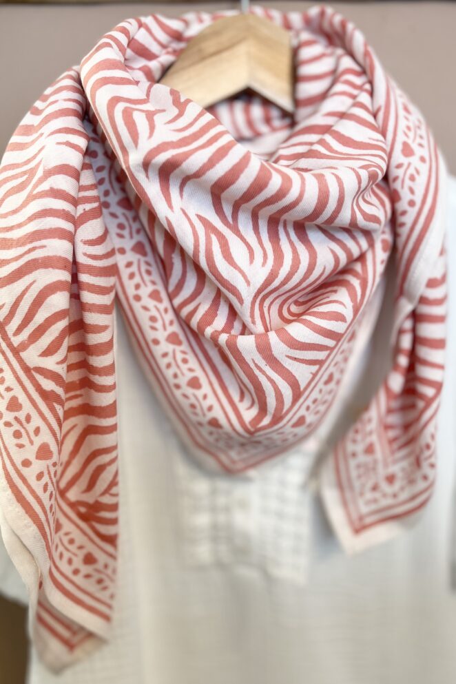 Foulard Zèbre Rose