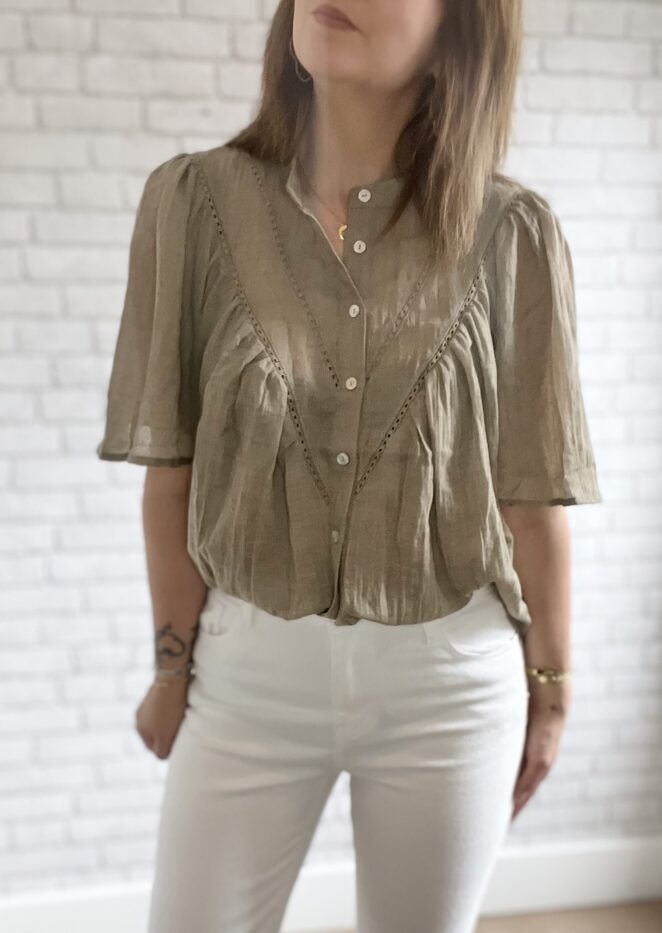 Blouse Pénéloppe Kaki – Image 2