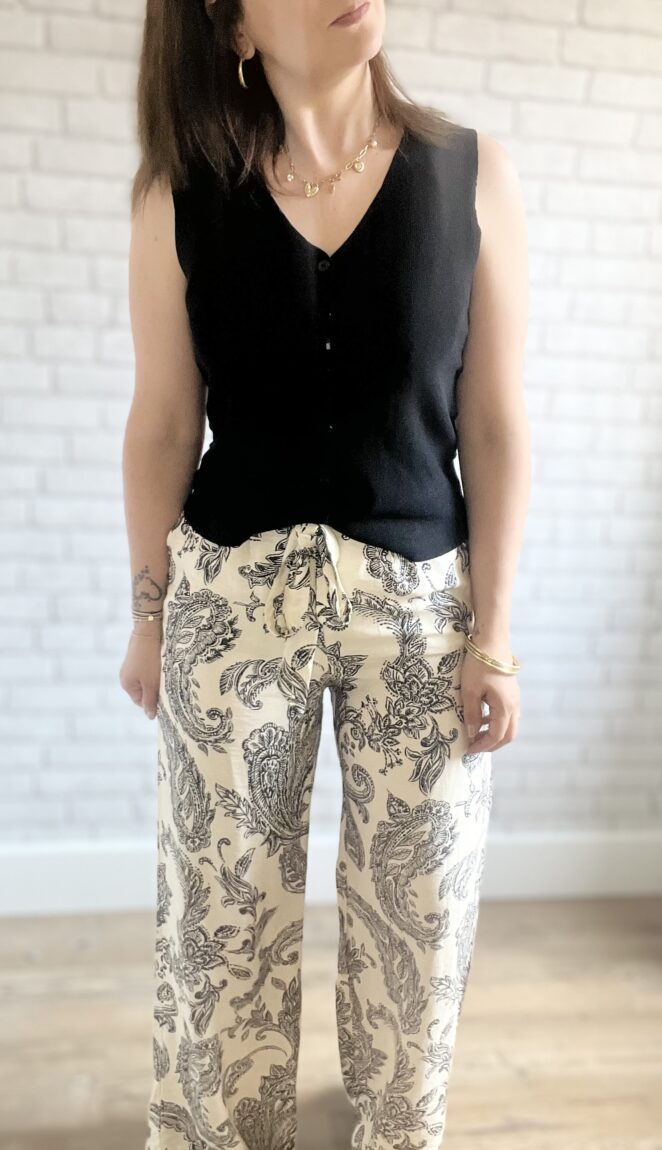 Pantalon Scarlett Noir Ecru – Image 2