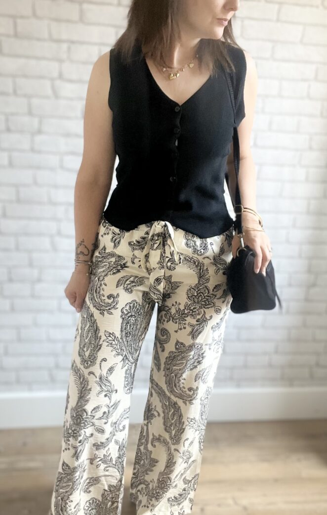 Pantalon Scarlett Noir Ecru – Image 3