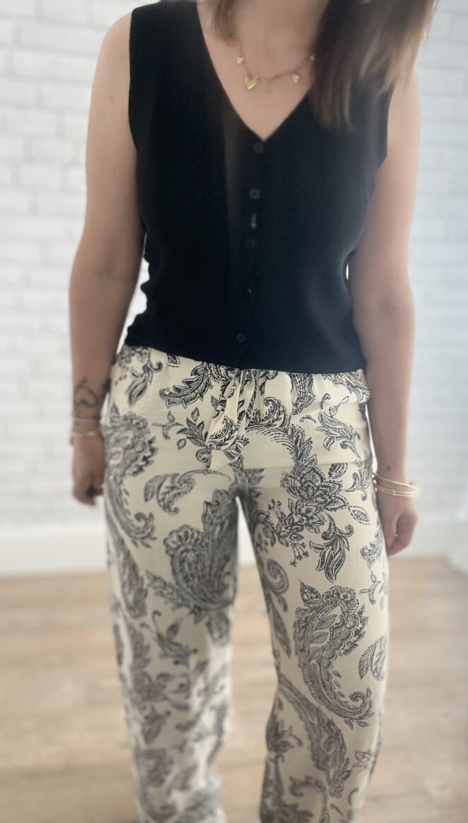 Pantalon Scarlett Noir Ecru – Image 4