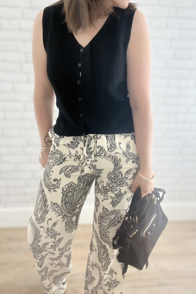 Pantalon Scarlett Noir Ecru