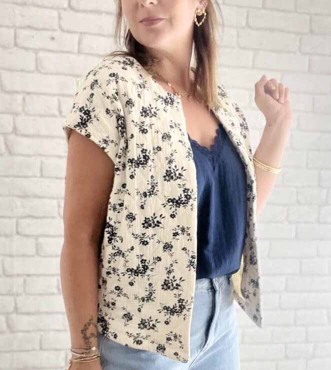 Veste sans manches Billie Crème – Image 6