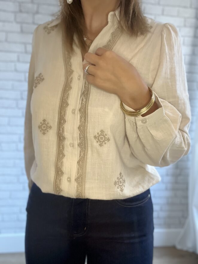 Chemisier Olympe Beige – Image 4
