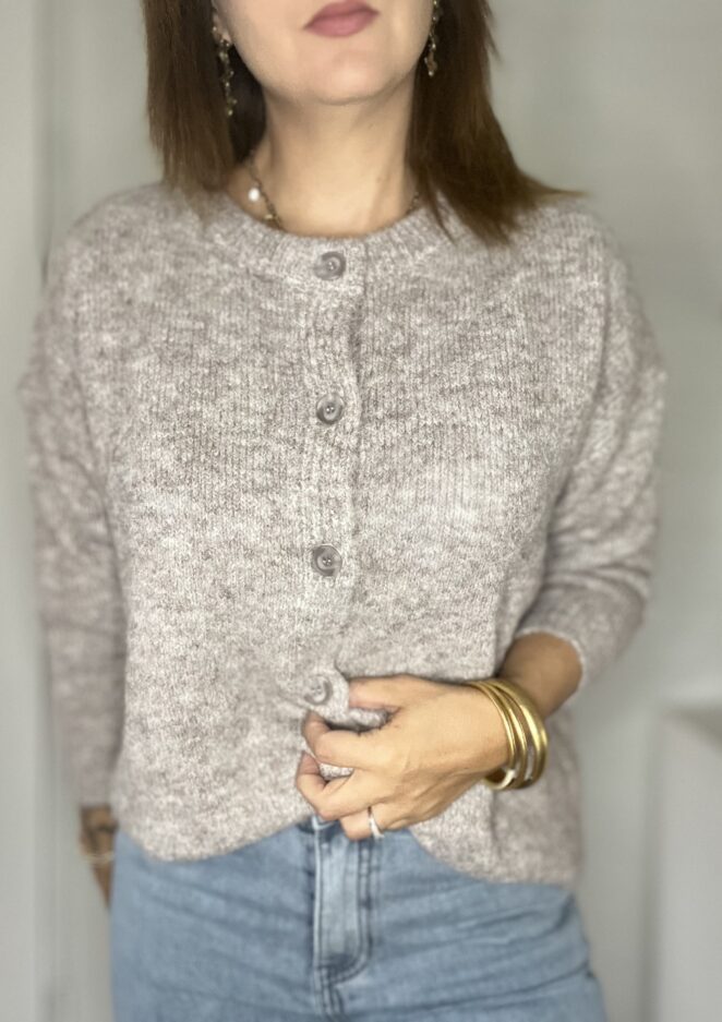 Gilet Rosie Beige Chiné – Image 2