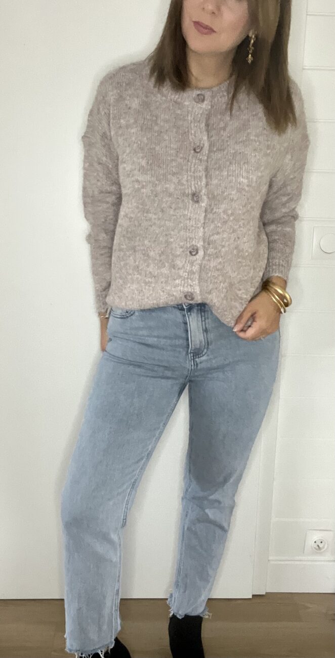 Gilet Rosie Beige Chiné