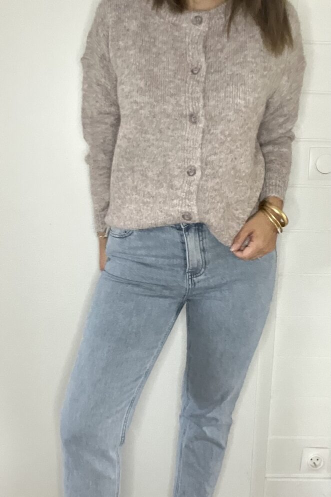 Gilet Rosie Beige Chiné
