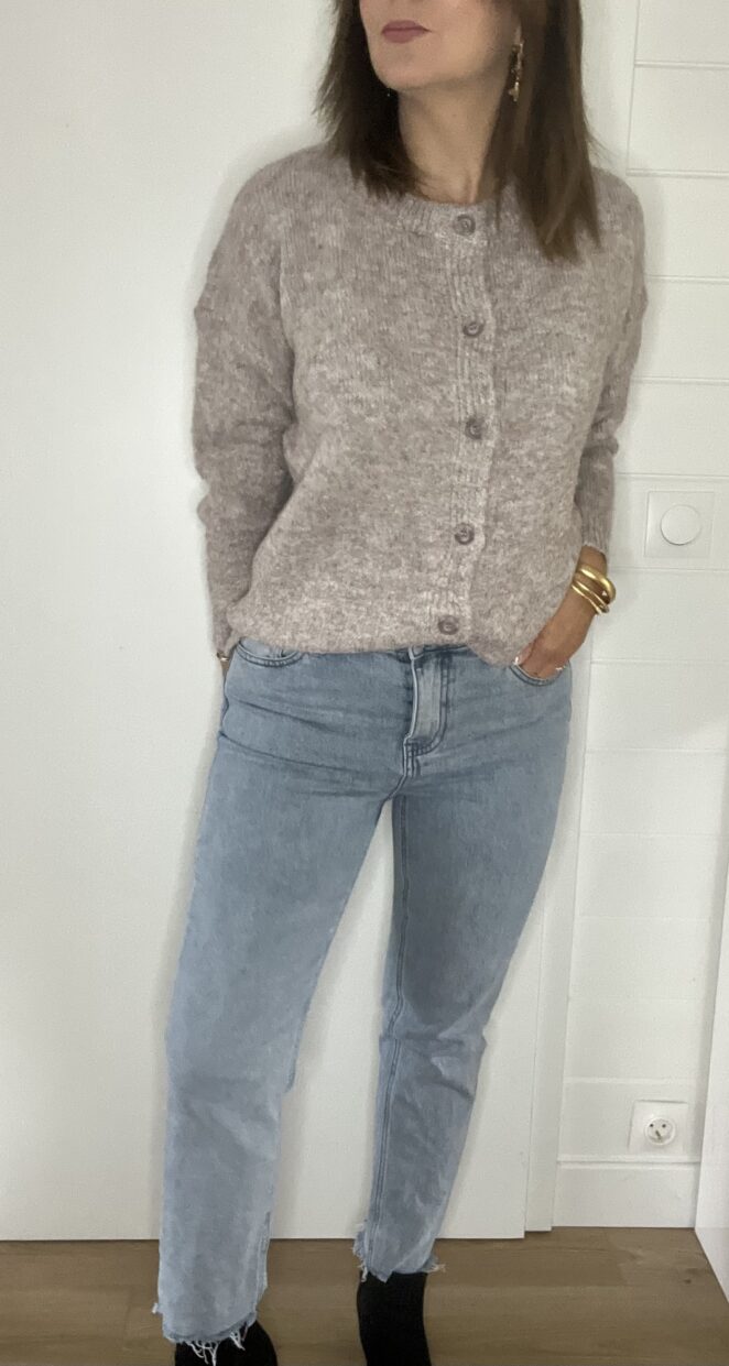 Gilet Rosie Beige Chiné – Image 3
