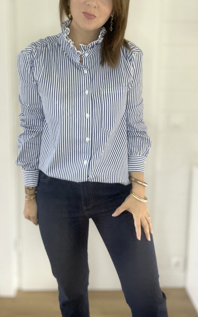 Chemisier Lisa Rayures Bleu/ Blanc