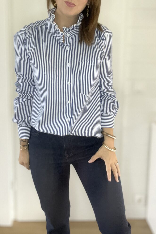 Chemisier Lisa Rayures Bleu/ Blanc
