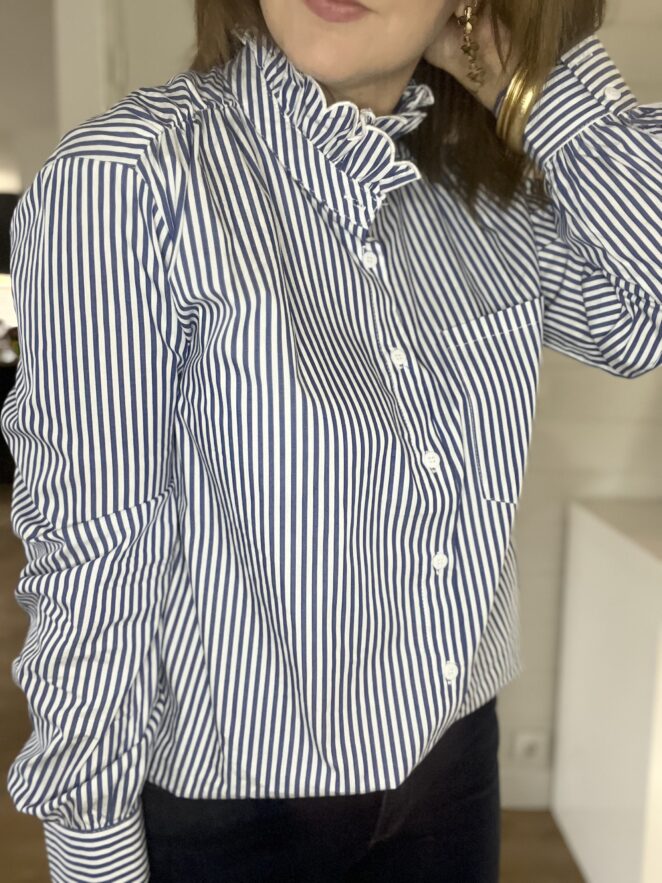 Chemisier Lisa Rayures Bleu/ Blanc – Image 4