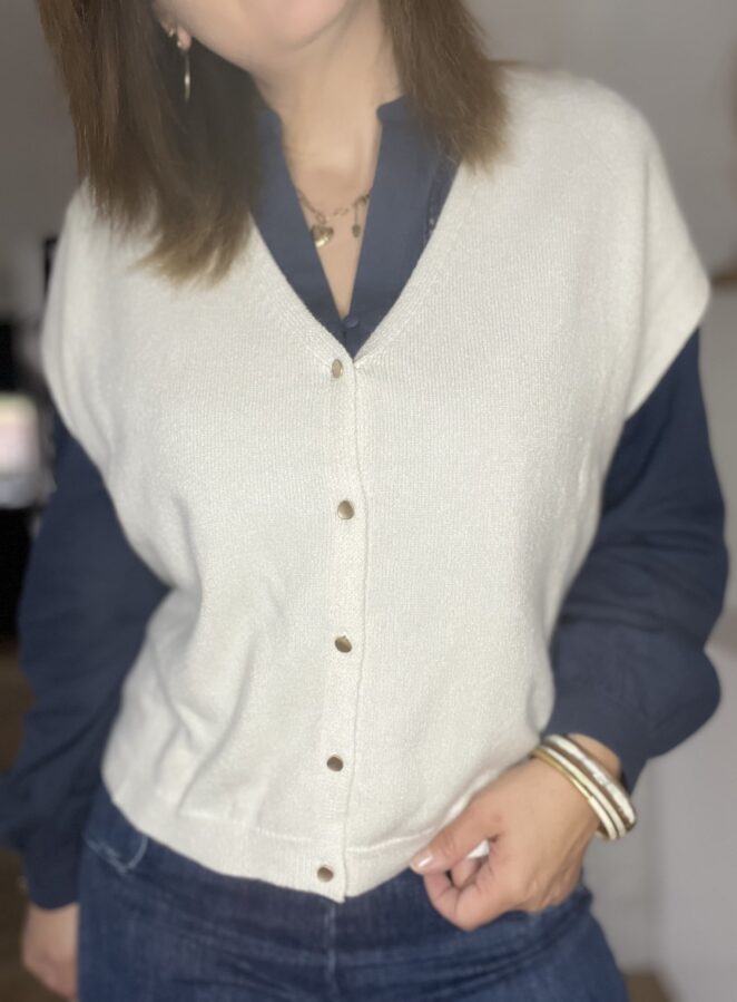 Pull Sans Manches Suzan Ecru – Image 3