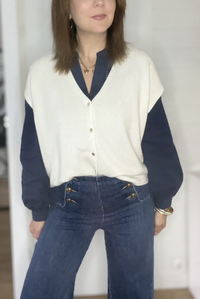 Pull Sans Manches Suzan Ecru – Image 2