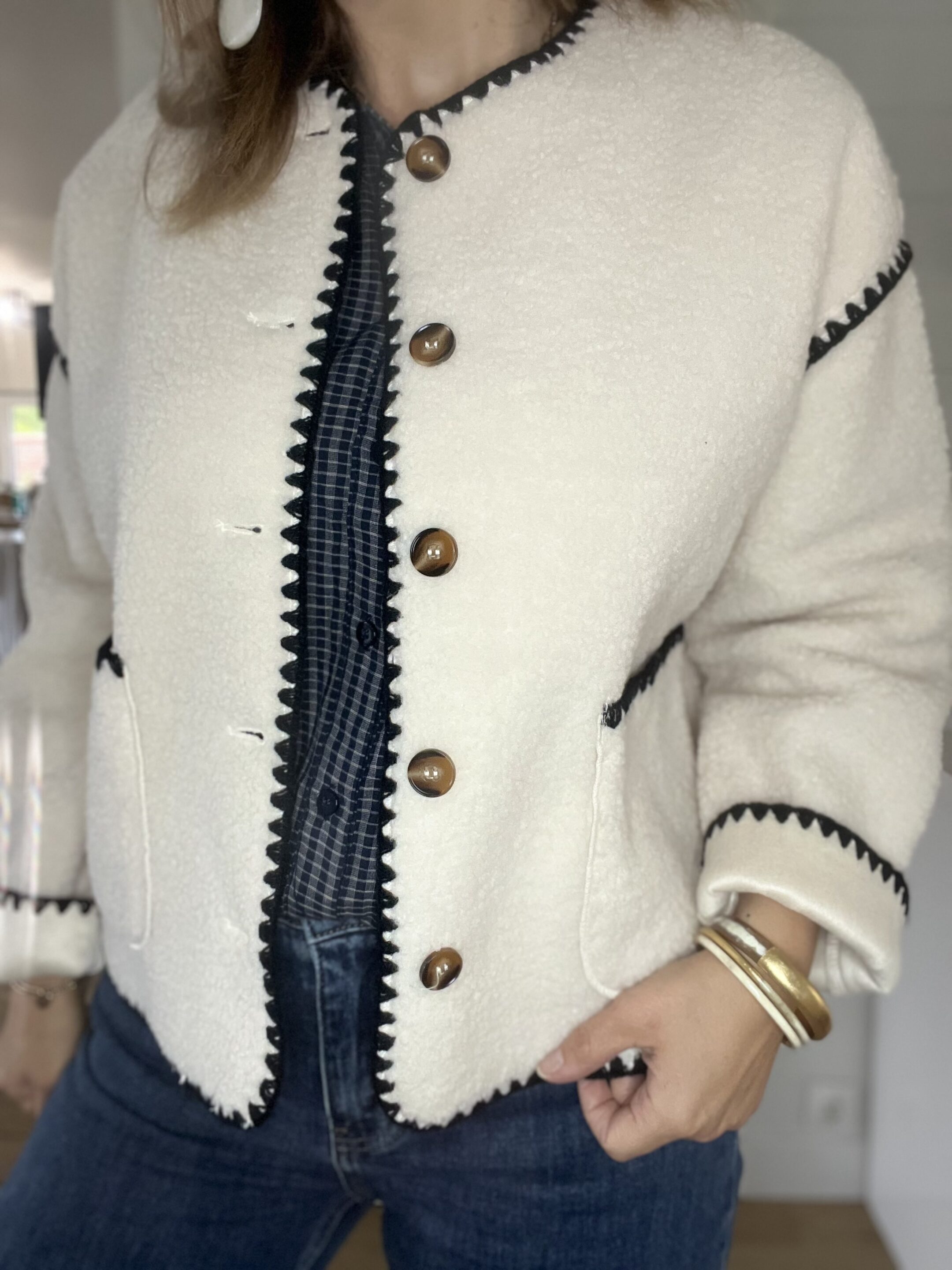 Veste Jasmine Ecru/Noir – Image 2