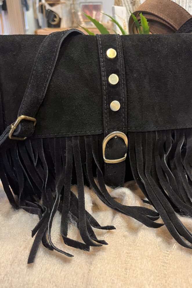 Sac Bandoulière Mandy Cuir noir