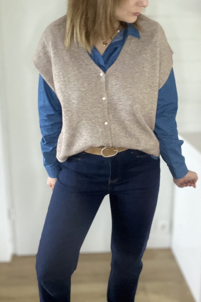 Pull Sans Manches Suzan Taupe