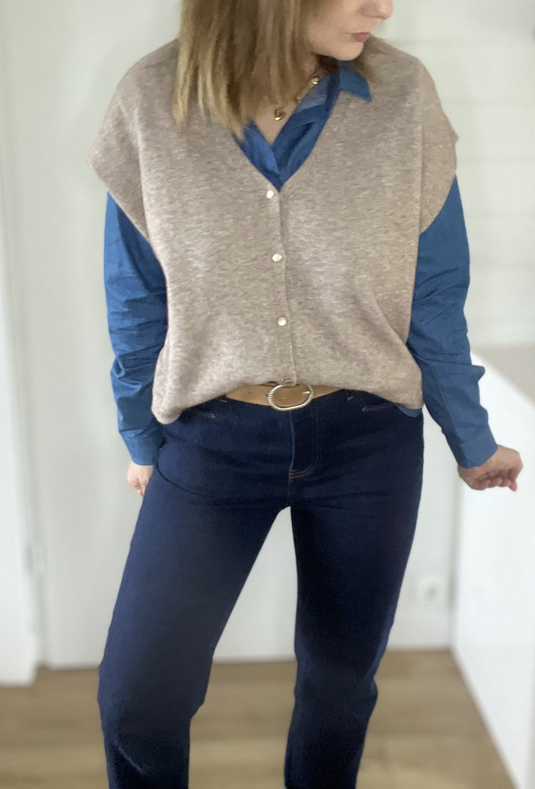Pull Sans Manches Suzan Taupe