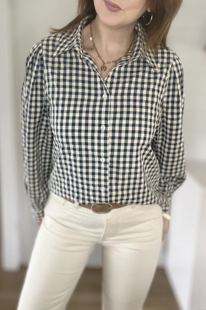 Chemisier Louise Carreaux Marine