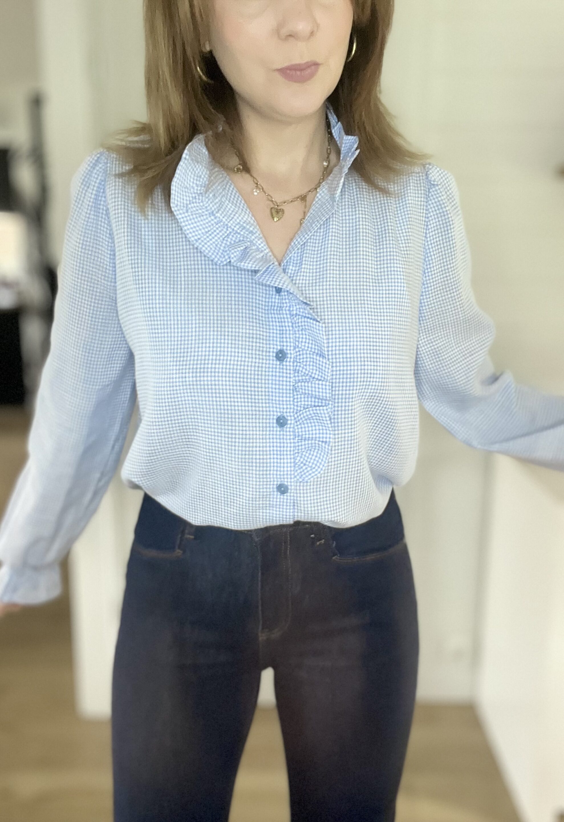 Chemisier Milla Carreaux Bleu Ciel – Image 4