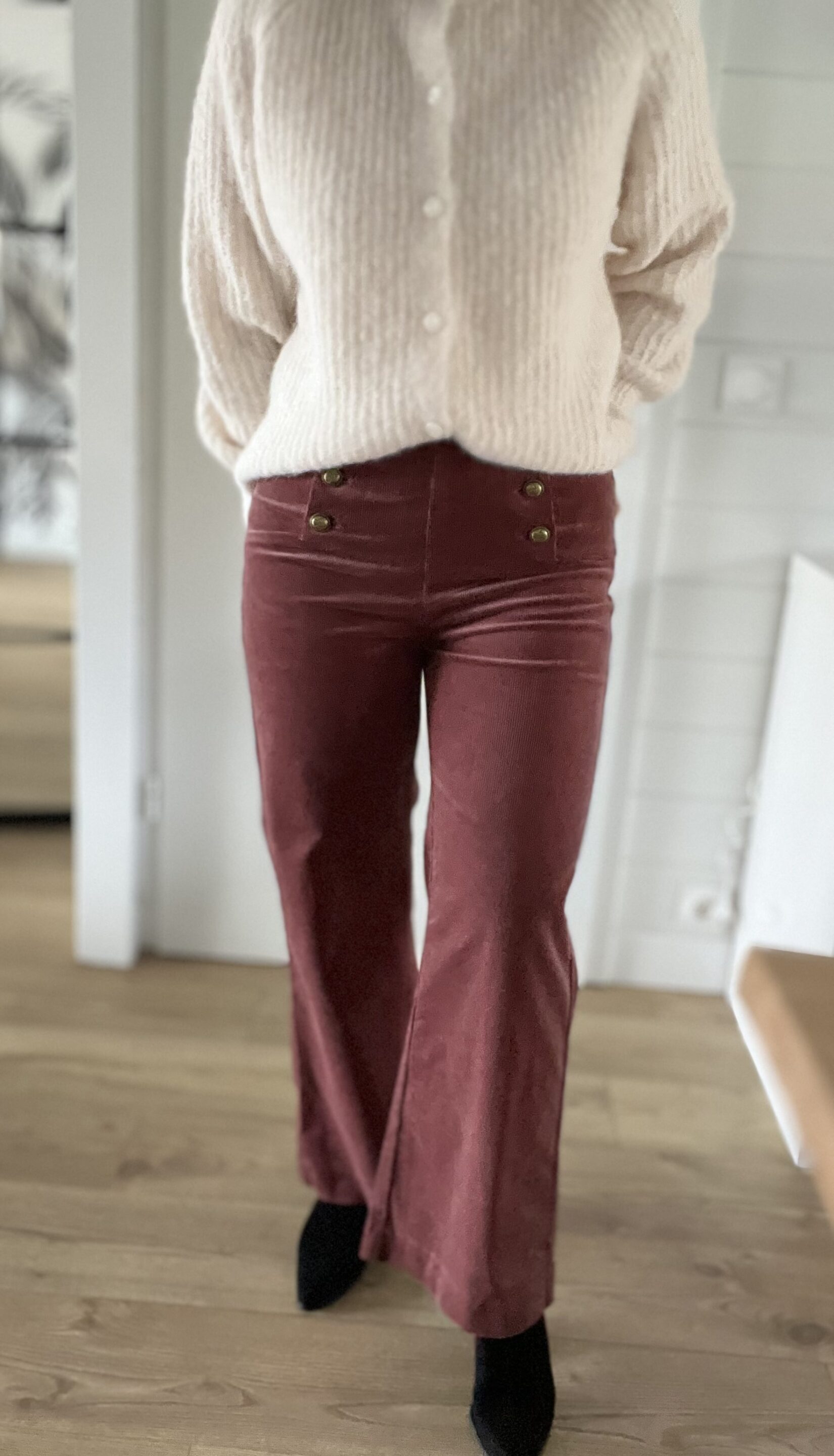 Pantalon Victorine Velours Rose Des Bois – Image 3