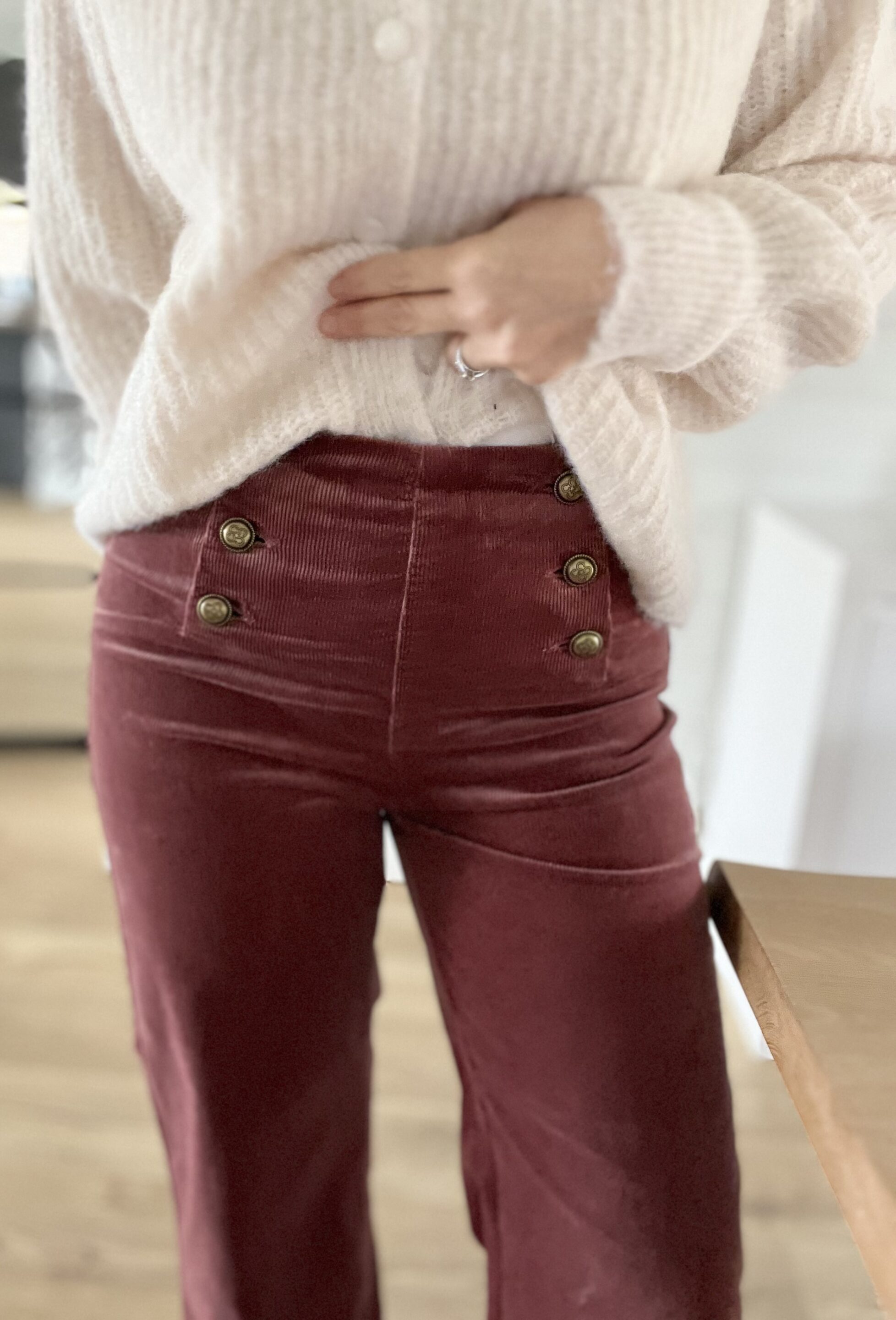 Pantalon Victorine Velours Rose Des Bois – Image 2