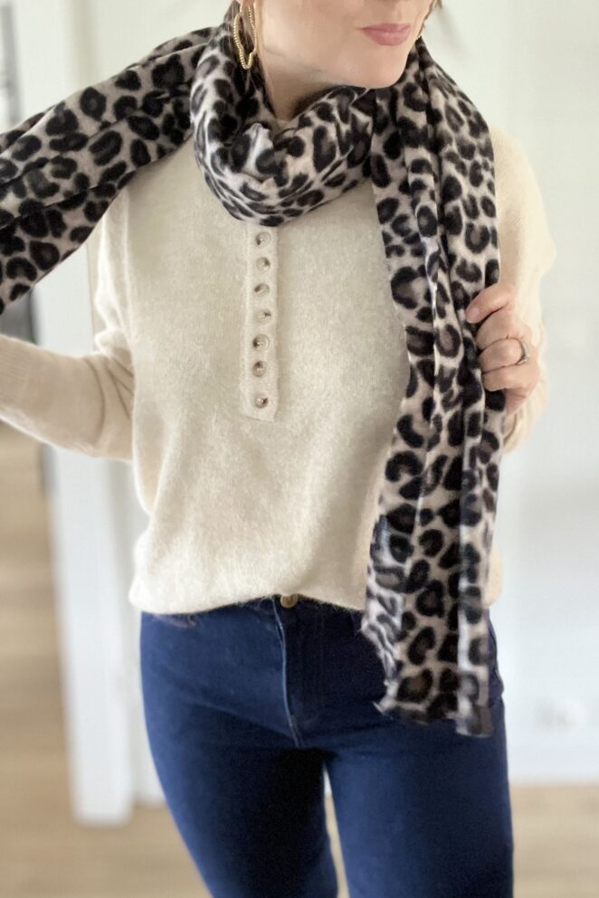 Echarpe Léopard Taupe/ Gris