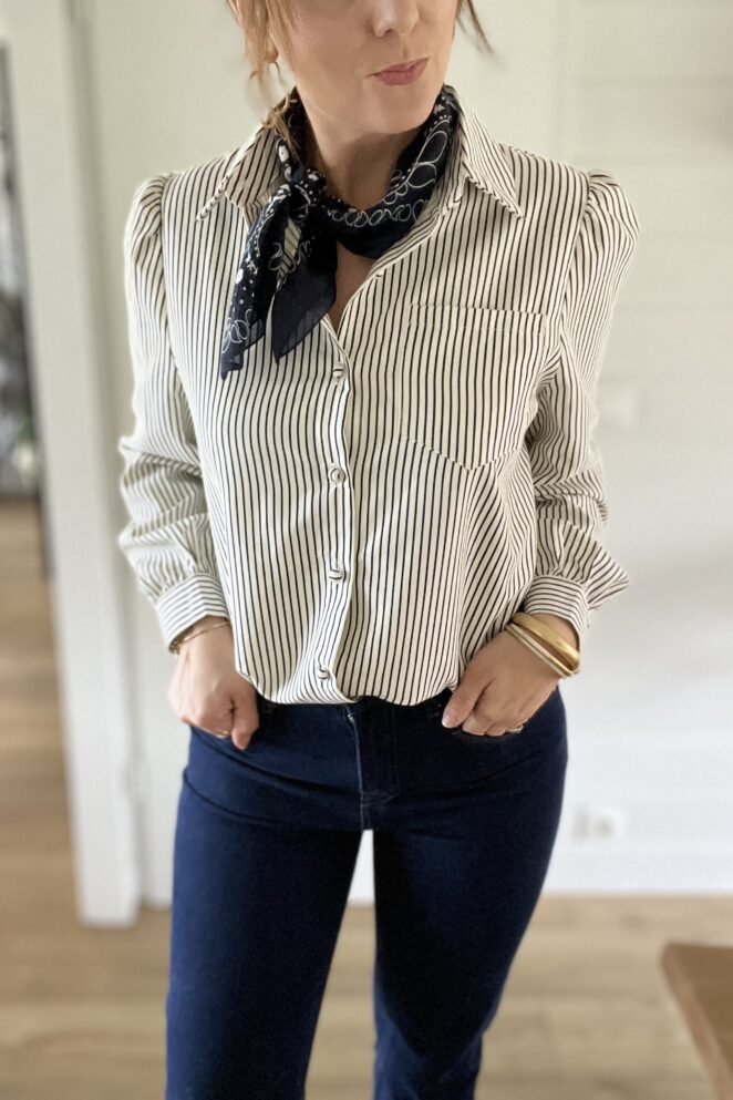 Chemisier Léa Rayures Marine