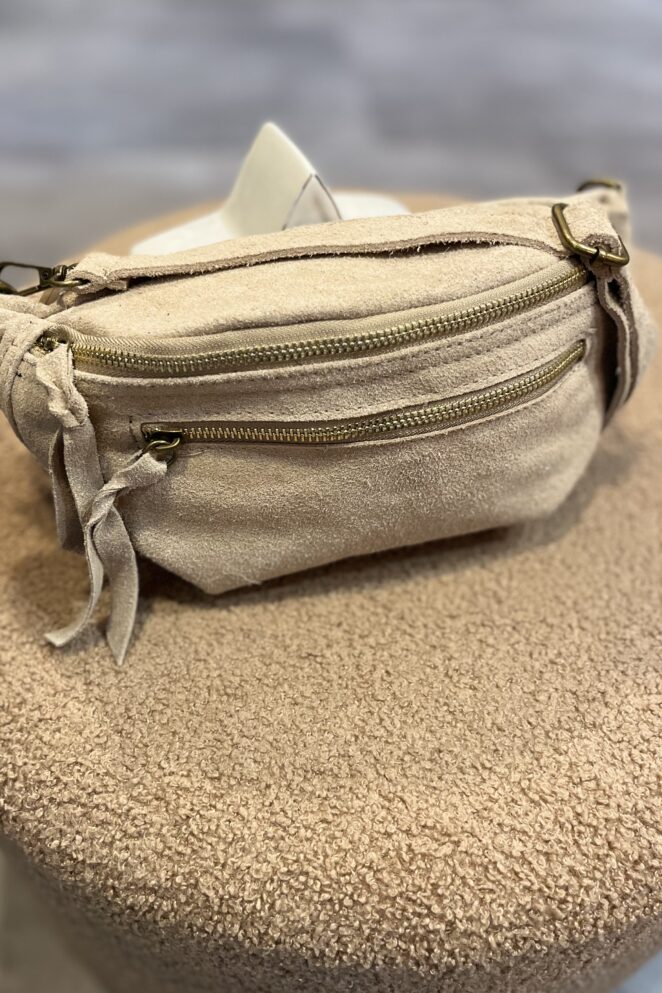 Sacoche Cuir Beige Irisé