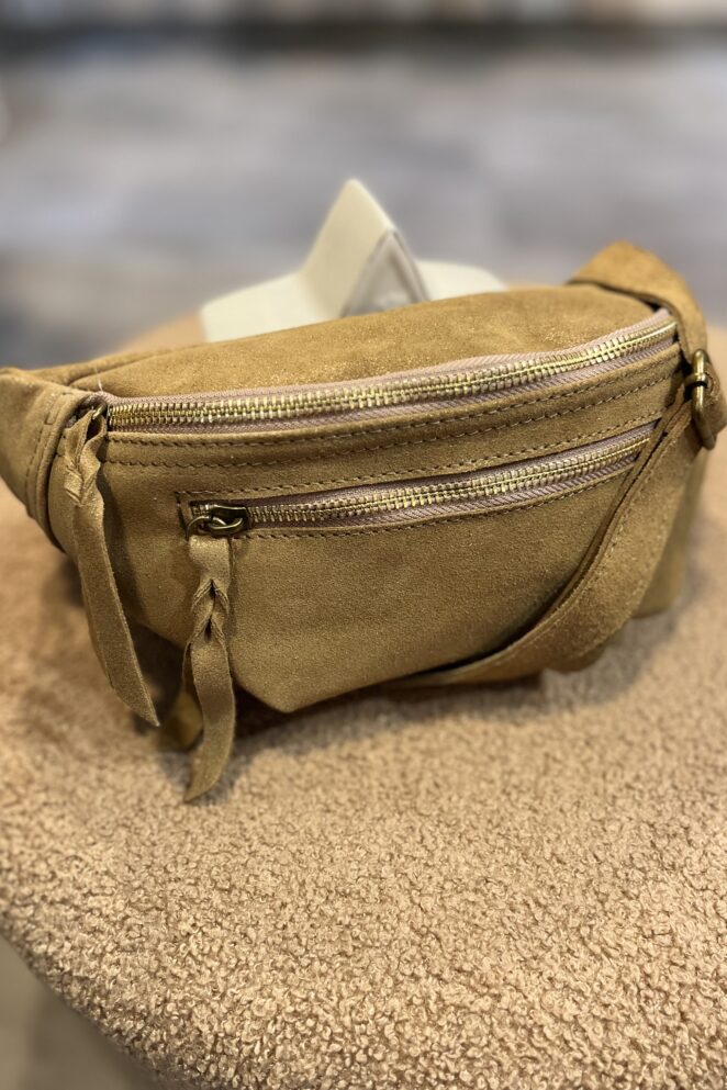 Sacoche Cuir Taupe Irisé