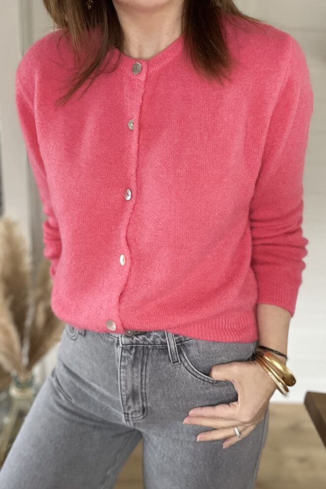 Gilet Maé Rose Sorbet