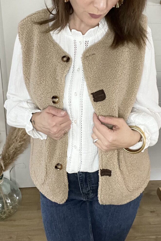 Veste Sans Manches Hector Beige/choco