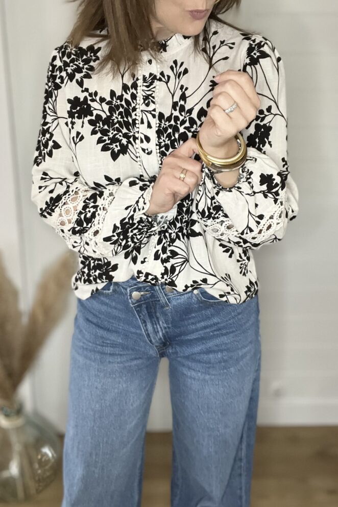 Chemisier April Beige/Noir