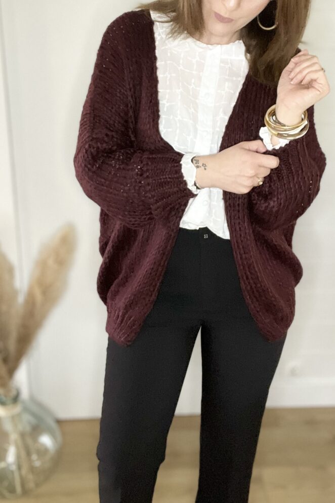Gilet Madeline Aubergine
