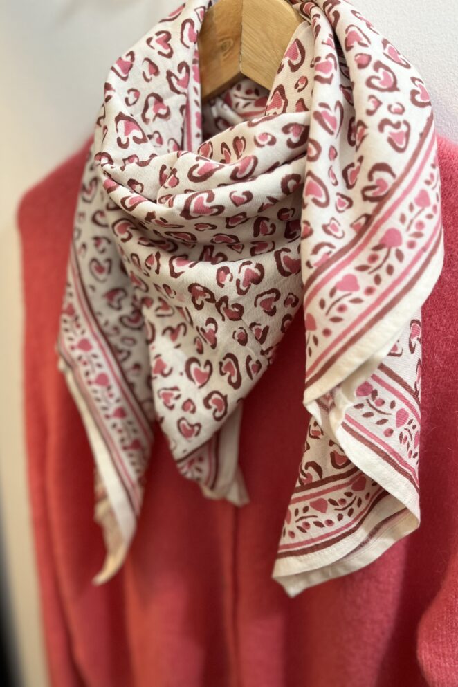 Foulard Léo Cerise