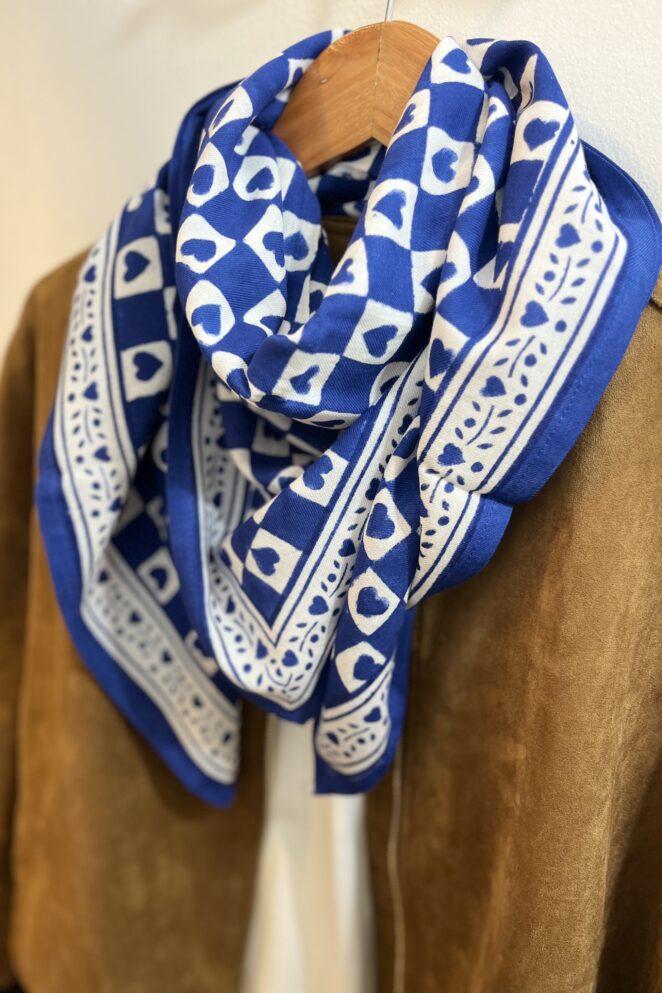 Foulard Damier Bleu