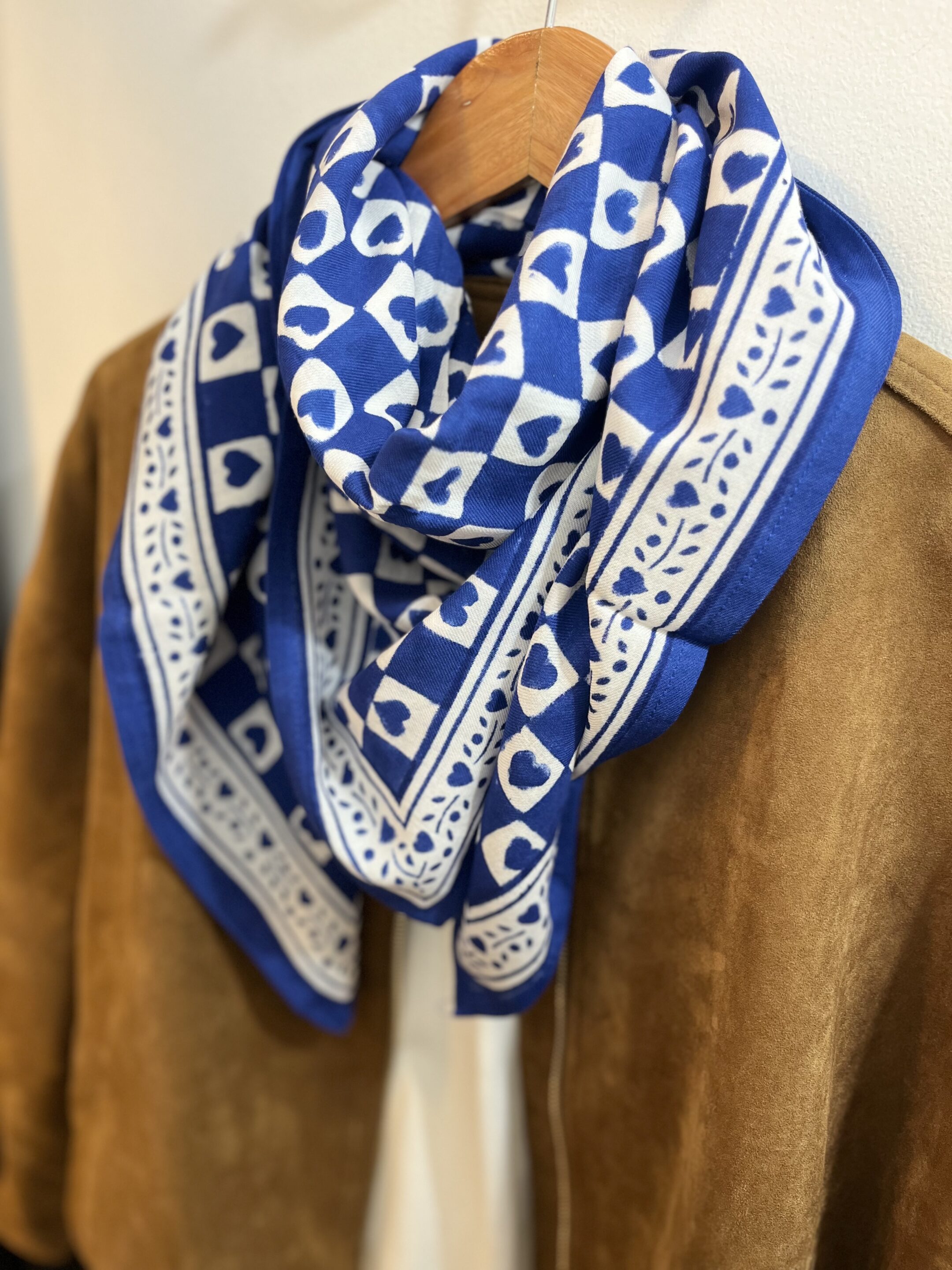 Foulard Damier Bleu