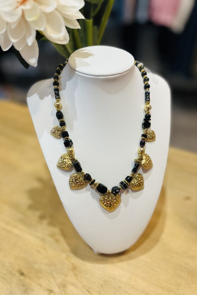Collier Noir et Doré