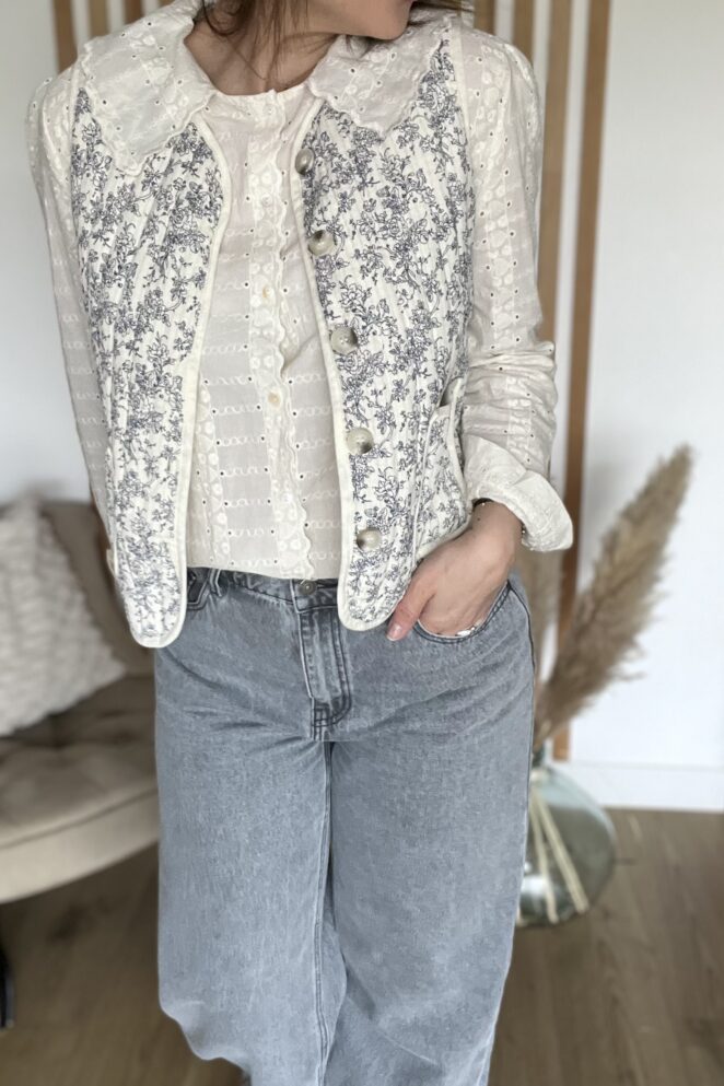 Veste Alix Beige/Bleu