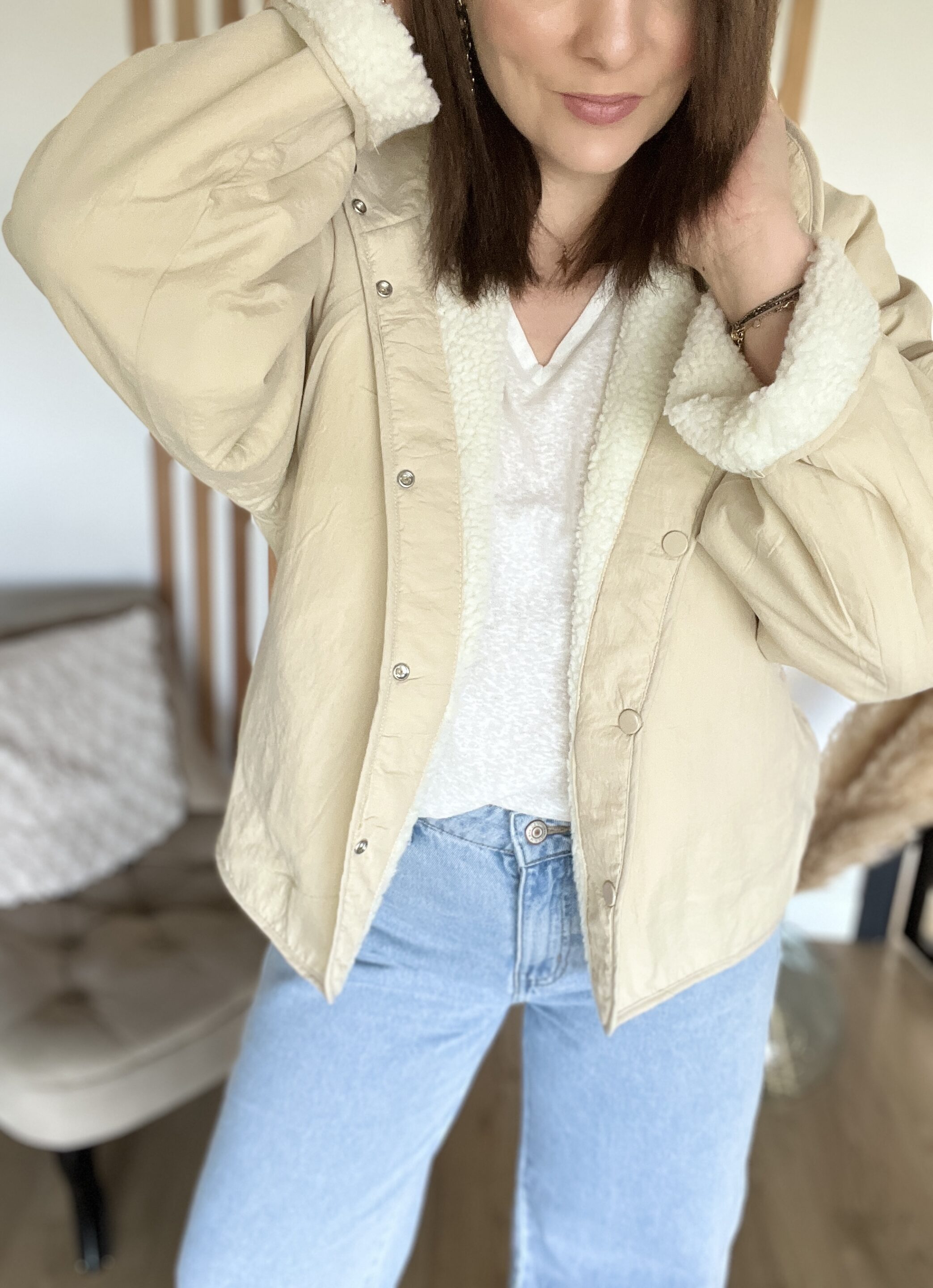 Veste Poppy Réversible Ecru – Image 4