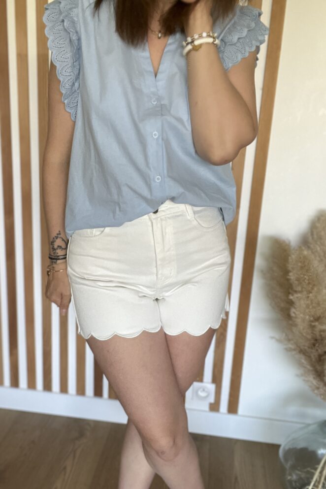 Short Fleur Blanc