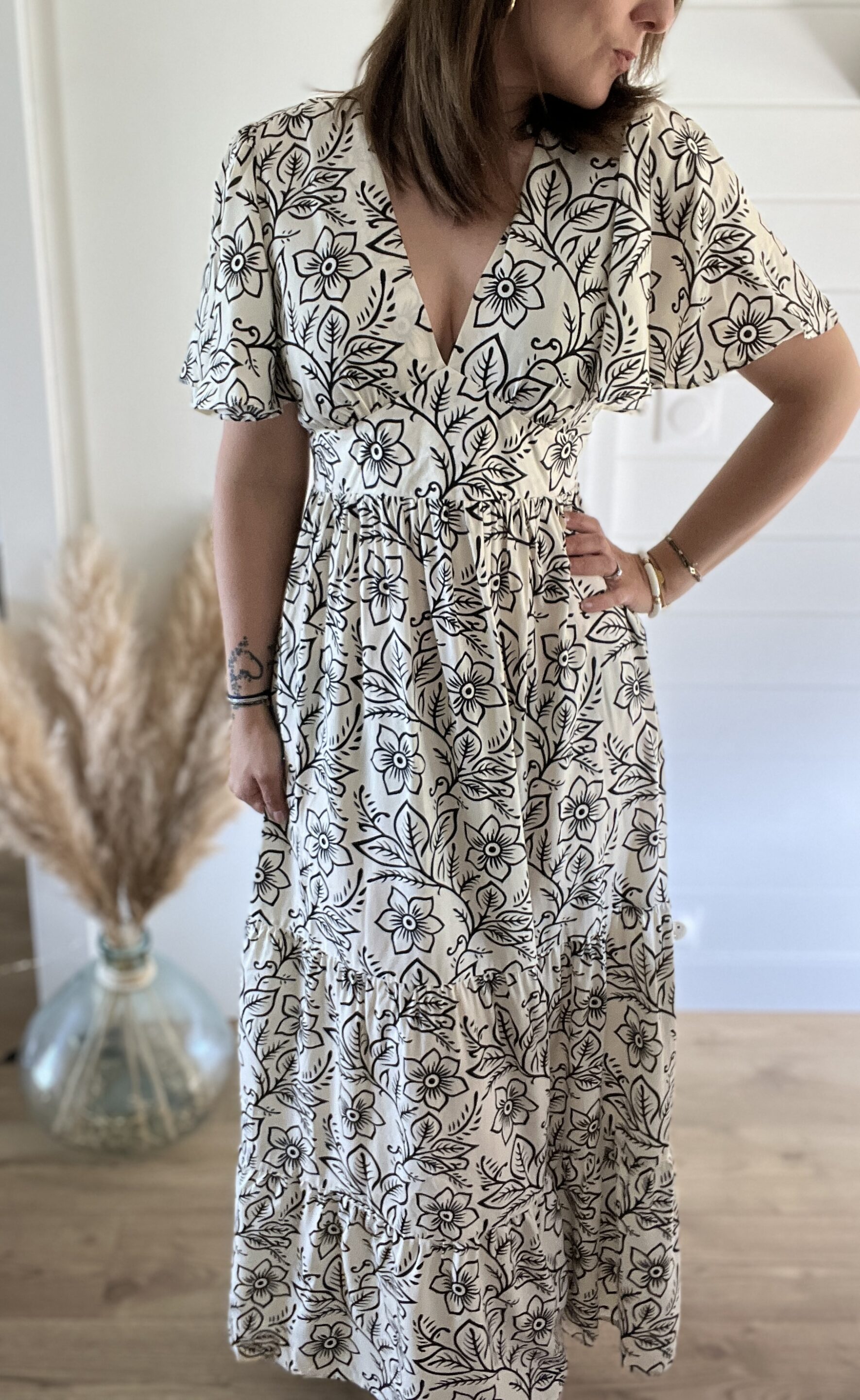 Robe Louise Beige/Noir – Image 2